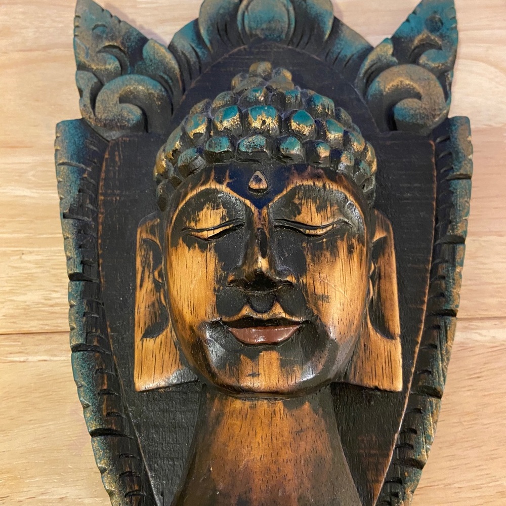 Hand Carved Wooden Buddha Decor